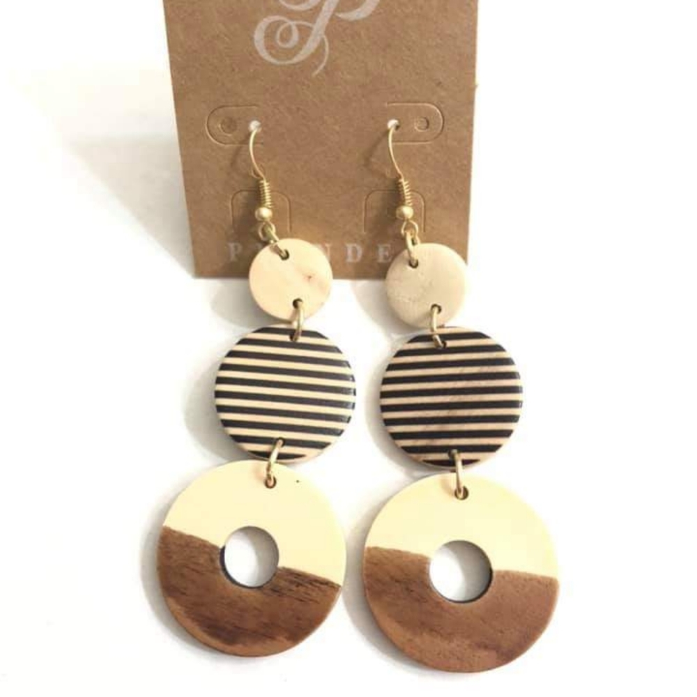 Wooden Brown Earrings